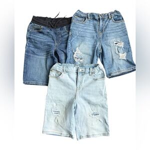 Stylish Boys Denim Shorts Set - Blue and Light Blue Size 10/12